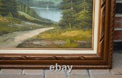 Vintage Original Oil Painting Mountain Landscape Signed D. Junepa Framed