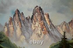 Vintage Original Oil Painting Mountain Landscape Signed D. Junepa Framed