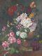 Vintage Original Oil Painting Still Life Floral Stunning On Canvas Signed 22x28