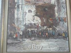 Vintage Original Oil Painting of a Mexican Market by Pablo Espana Listed