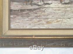 Vintage Original Oil Painting of a Mexican Market by Pablo Espana Listed