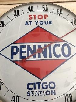 Vintage Original Pennico Citgo Gas Station Thermometer Sign Cities Service Oil