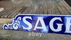 Vintage Original Porcelain Advertising European Sager Hotel Sign