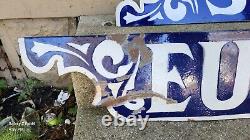 Vintage Original Porcelain Advertising European Sager Hotel Sign