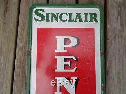 Vintage Original Porcelain Signs Vertical Sinclair Pennsylvania Motor Oil Sign