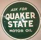 Vintage Original Quaker State Motor Oil Button Advertising Sign