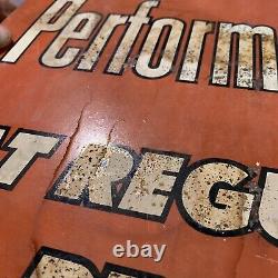 Vintage Original Rare Sterling Performance Orange Pricer Oil Gas Sign