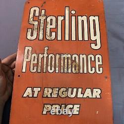 Vintage Original Rare Sterling Performance Orange Pricer Oil Gas Sign