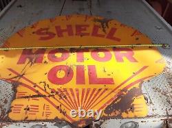 Vintage Original Shell Motor Oil Porcelain Sign