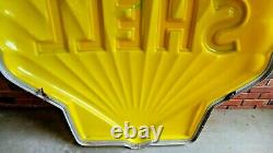 Vintage Original Shell Oil Embossed 60 Plastic 3-Dimensional Clam Shell Sign
