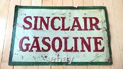 Vintage Original Sinclair Oil Company Sinclair Gasoline Embossed Tin Sign
