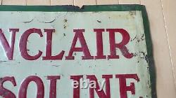 Vintage Original Sinclair Oil Company Sinclair Gasoline Embossed Tin Sign