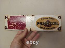 Vintage PENNZOIL Motor Oil 10 Porcelain Sign Door Push