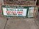 Vintage Porcelain Sinclair Gas Station Oil Advertising Sign With Can Original