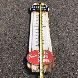 Vintage PRESTONE ANTI-FREEZE THERMOMETER Gas Oil Sign Advertising No Glass