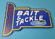 Vintage Pacific Bait Tackle Sign Porcelain Fishing Service Gas Pump Sign