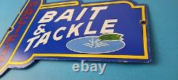 Vintage Pacific Bait Tackle Sign Porcelain Fishing Service Gas Pump Sign