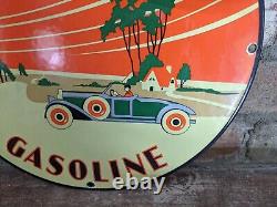 Vintage Pacific Highway Gasoline Porcelain Gas Station Pump Motor Oil Sign