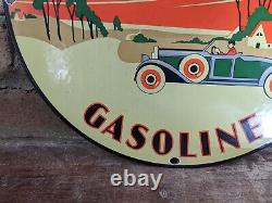 Vintage Pacific Highway Gasoline Porcelain Gas Station Pump Motor Oil Sign