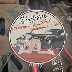 Vintage Packard Motor Company Porcelain Gas Oil 4.5 Sign