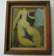 Vintage Painting Nude Expressionism Modernism Female Woman Model Oil Abstract