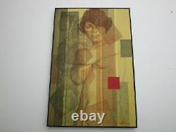 Vintage Painting Nude Woman Female Pretty Model Surreal Cubist Cubism Abstract