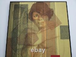 Vintage Painting Nude Woman Female Pretty Model Surreal Cubist Cubism Abstract