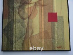 Vintage Painting Nude Woman Female Pretty Model Surreal Cubist Cubism Abstract