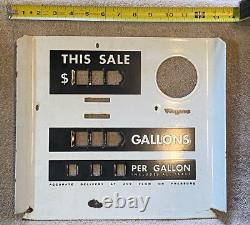 Vintage Pair of Wayne Porcelain Enamel Gas Pump Face Plates Super RARE
