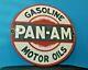 Vintage Pan-am Gasoline Porcelain Gas Auto Oil Service Station Pump Plate Sign