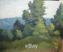 Vintage'Path in the Woods' Pre War IMPRESSIONIST OIL Painting signed M. W. ELLS