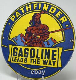 Vintage Pathfinder Gasoline Porcelain Sign General Store Gas Station Motor Oil