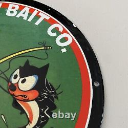 Vintage Paw Paw Bait Porcelain Fishing Lures Hook Reel Gasoline Metal Oil Sign