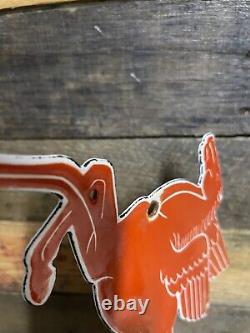 Vintage Pegasus Porcelain Sign Mobil Gas Station Motor Oil Service Lubester