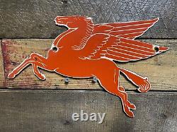 Vintage Pegasus Porcelain Sign Mobil Gas Station Motor Oil Service Lubester