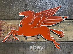 Vintage Pegasus Porcelain Sign Mobil Gas Station Motor Oil Service Lubester