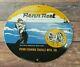 Vintage Penn Reels Porcelain Fish Stories Tackle Service Gas Pump Lures Sign