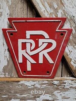 Vintage Pennsylvania Railroad Sign Cast Iron Metal Train Railway Locomotive Rail