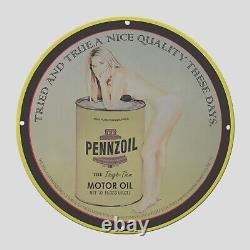 Vintage Pennzoil Motor Oil 1932 Porcelain Gas Pump Sign