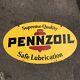 Vintage Pennzoil Motor Oil Gas Station Double Sided 31 Metal Sign Am 8-75