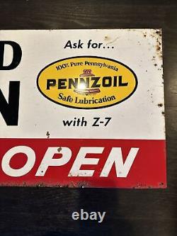 Vintage Pennzoil Sound Horn Metal Sign Advertising Gas Station Motor Oil