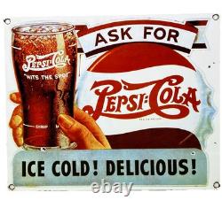 Vintage Pepsi Cola Porcelain Sign Gas Station Bottle Coke Coca Dew A & W Oil