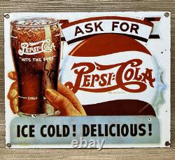 Vintage Pepsi Cola Porcelain Sign Gas Station Bottle Coke Coca Dew A & W Oil