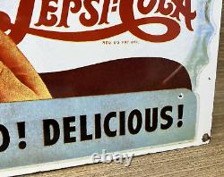Vintage Pepsi Cola Porcelain Sign Gas Station Bottle Coke Coca Dew A & W Oil