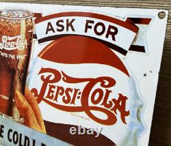 Vintage Pepsi Cola Porcelain Sign Gas Station Bottle Coke Coca Dew A & W Oil