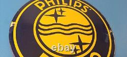 Vintage Philips Radio Sign Stereo Recorder Porcelain Gas Service Sign