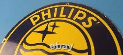 Vintage Philips Radio Sign Stereo Recorder Porcelain Gas Service Sign
