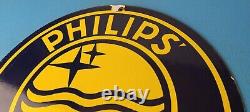 Vintage Philips Radio Sign Stereo Recorder Porcelain Gas Service Sign