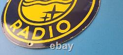 Vintage Philips Radio Sign Stereo Recorder Porcelain Gas Service Sign