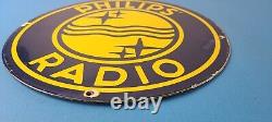 Vintage Philips Radio Sign Stereo Recorder Porcelain Gas Service Sign